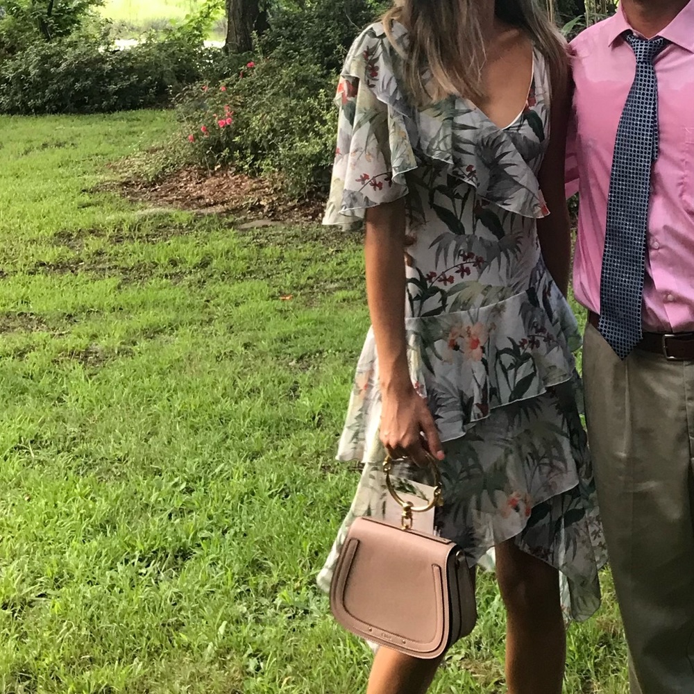 Asymmetric Floral One Shoulder Midi Dress - Picture 7 of 7